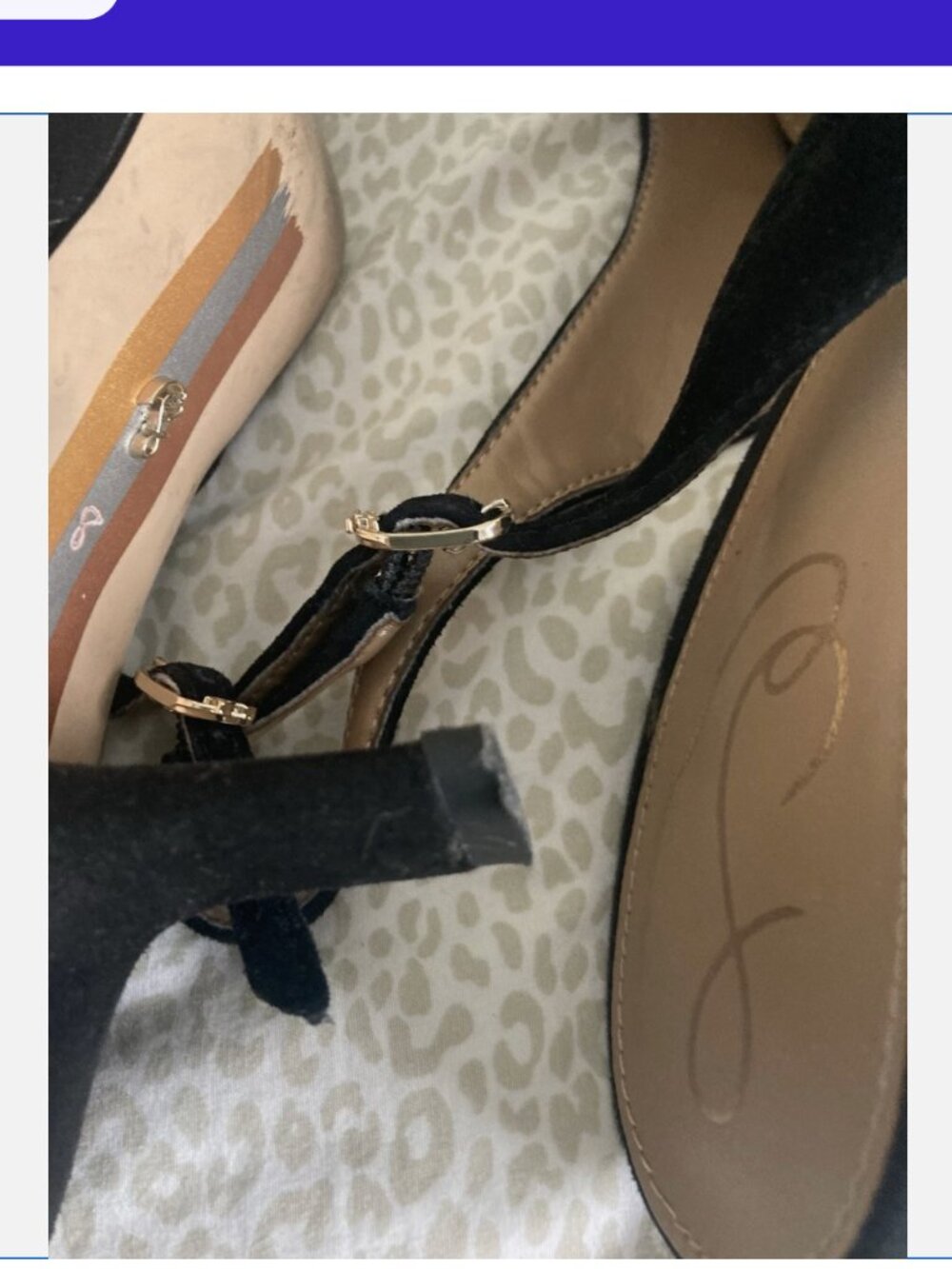 Womens Sam Edelman Bianka Black Suede Slingback Pumps Kitten Heels Size 8 M - Picture 6 of 8